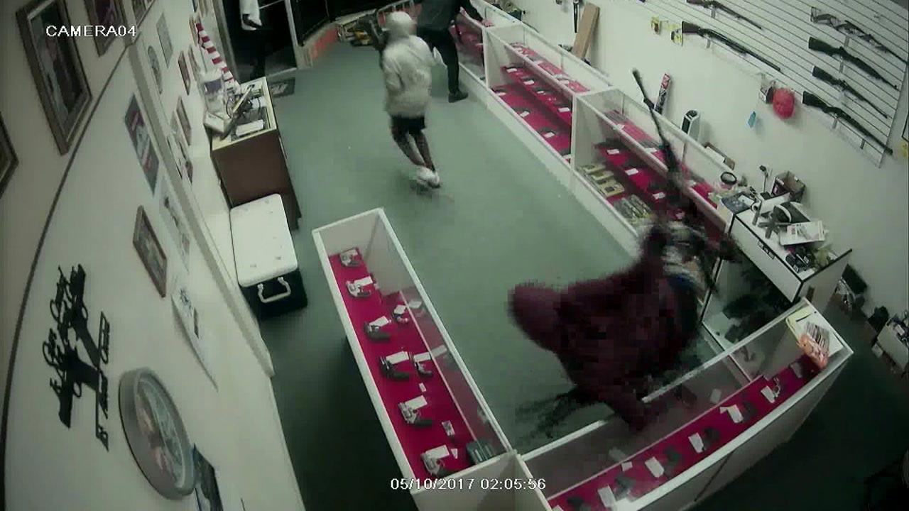 Surveillance video shows gun store burglary