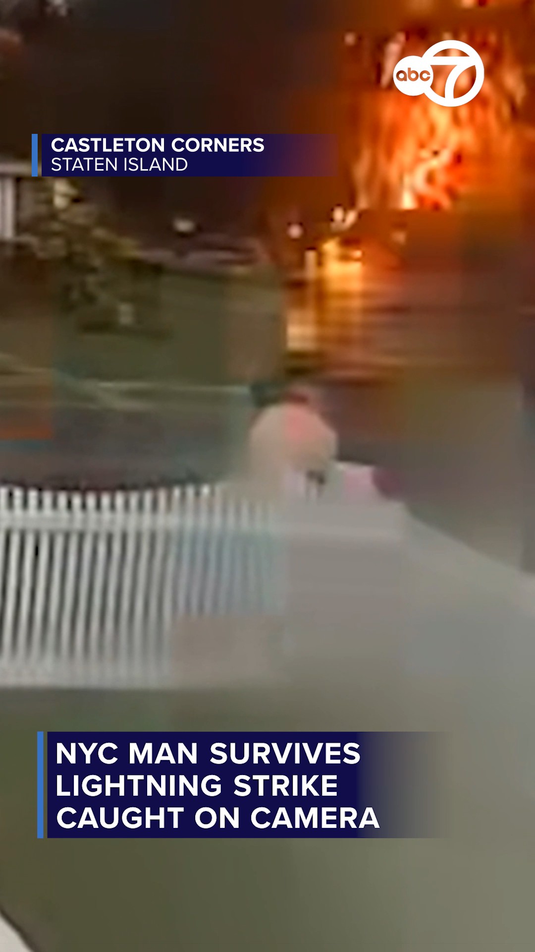 NYC man survives lightning strike caught on camera