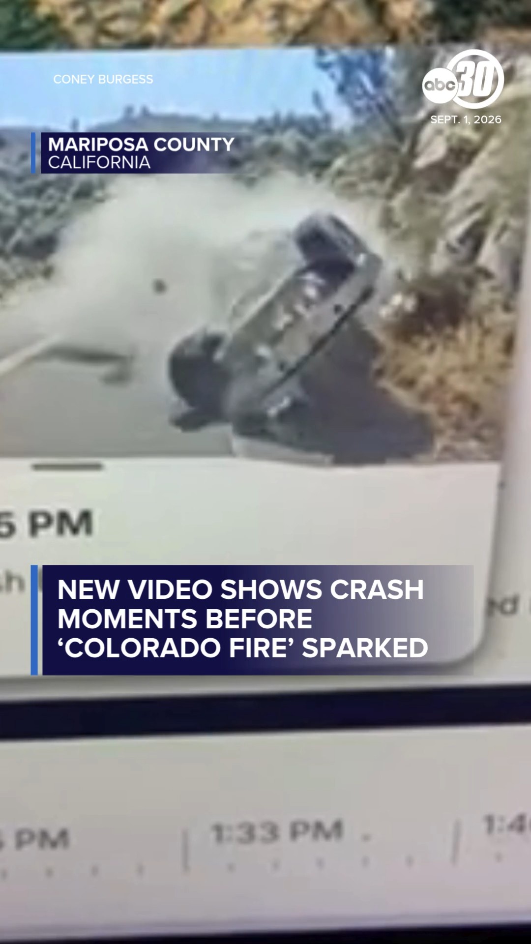 New video shows crash moments before 'Colorado Fire' sparked