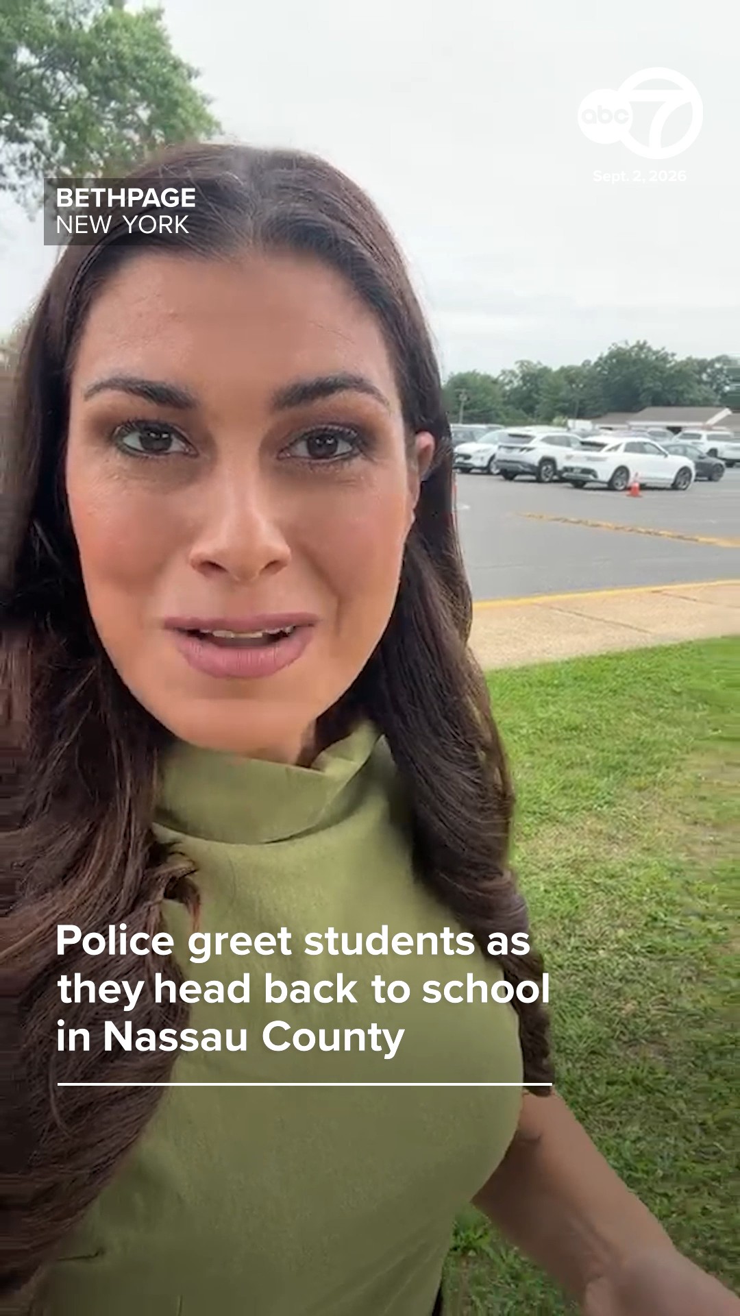 Police greet students as they head back to school in Nassau County