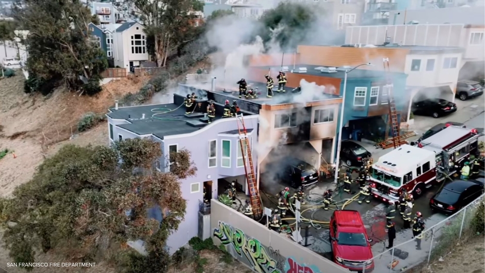 SF house fire displaces family, kills cat, injures 3 firefighters