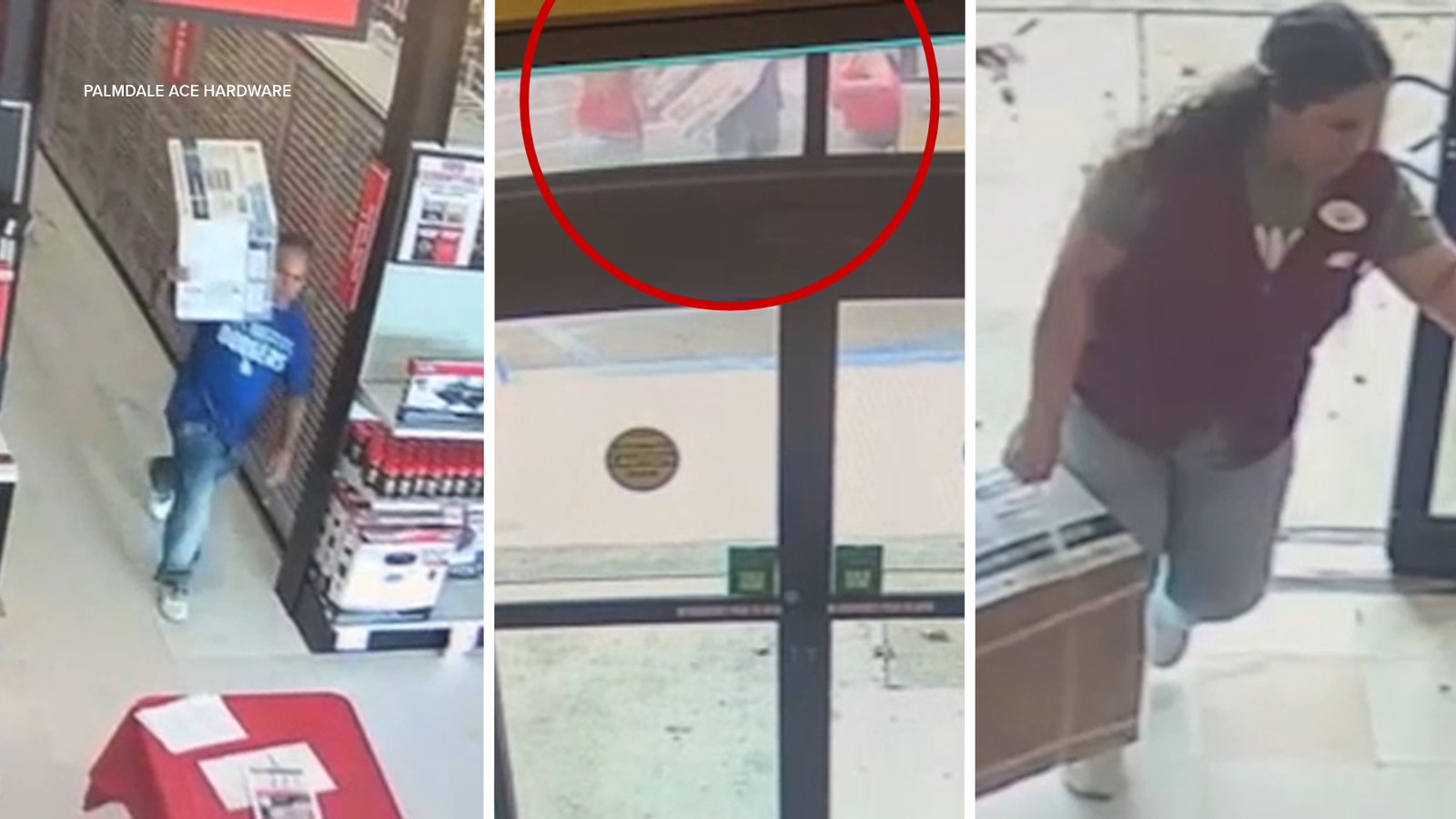 Video shows pregnant clerk wrestling AC unit away from suspected shoplifter at Palmdale hardware store Video shows pregnant clerk wrestling AC unit away from suspected shoplifter at Palmdale hardware store