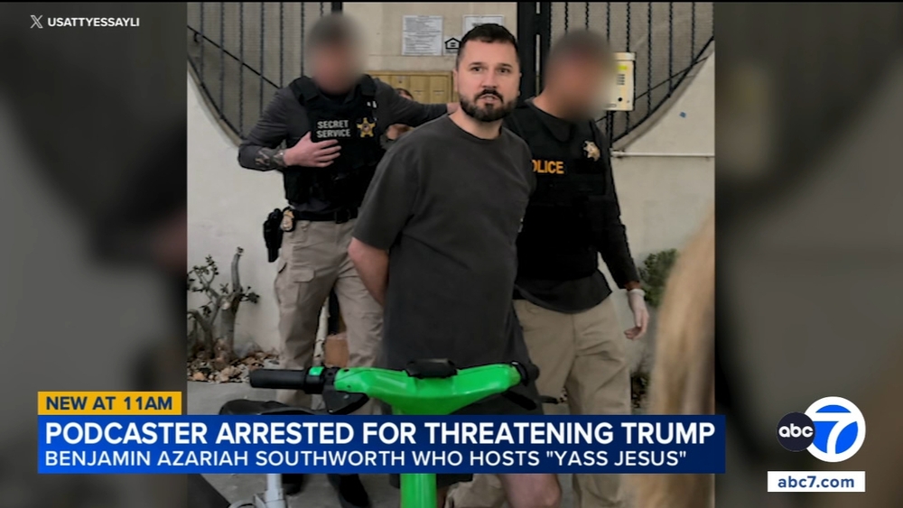 Podcaster arrested in LA for allegedly threatening to kill Trump