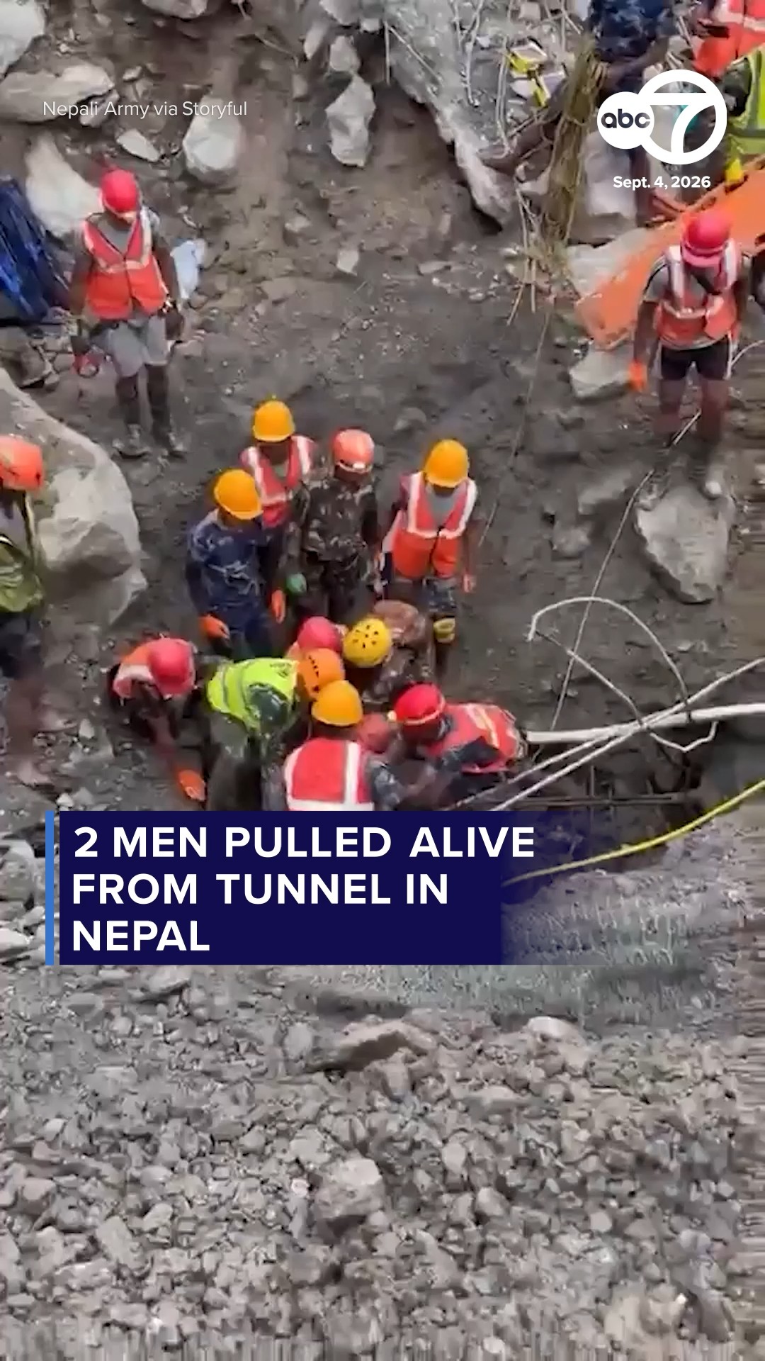 2 men pulled alive from tunnel in Nepal