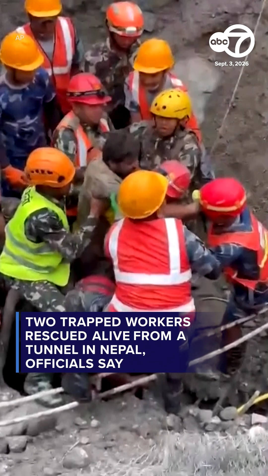 Two trapped workers rescued alive from a tunnel in Nepal