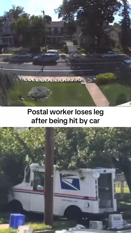 Postal worker critically injured after being struck by vehicle