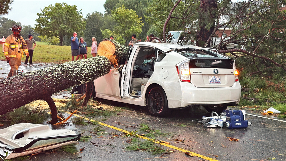 Severe weather storms through parts of Central NC