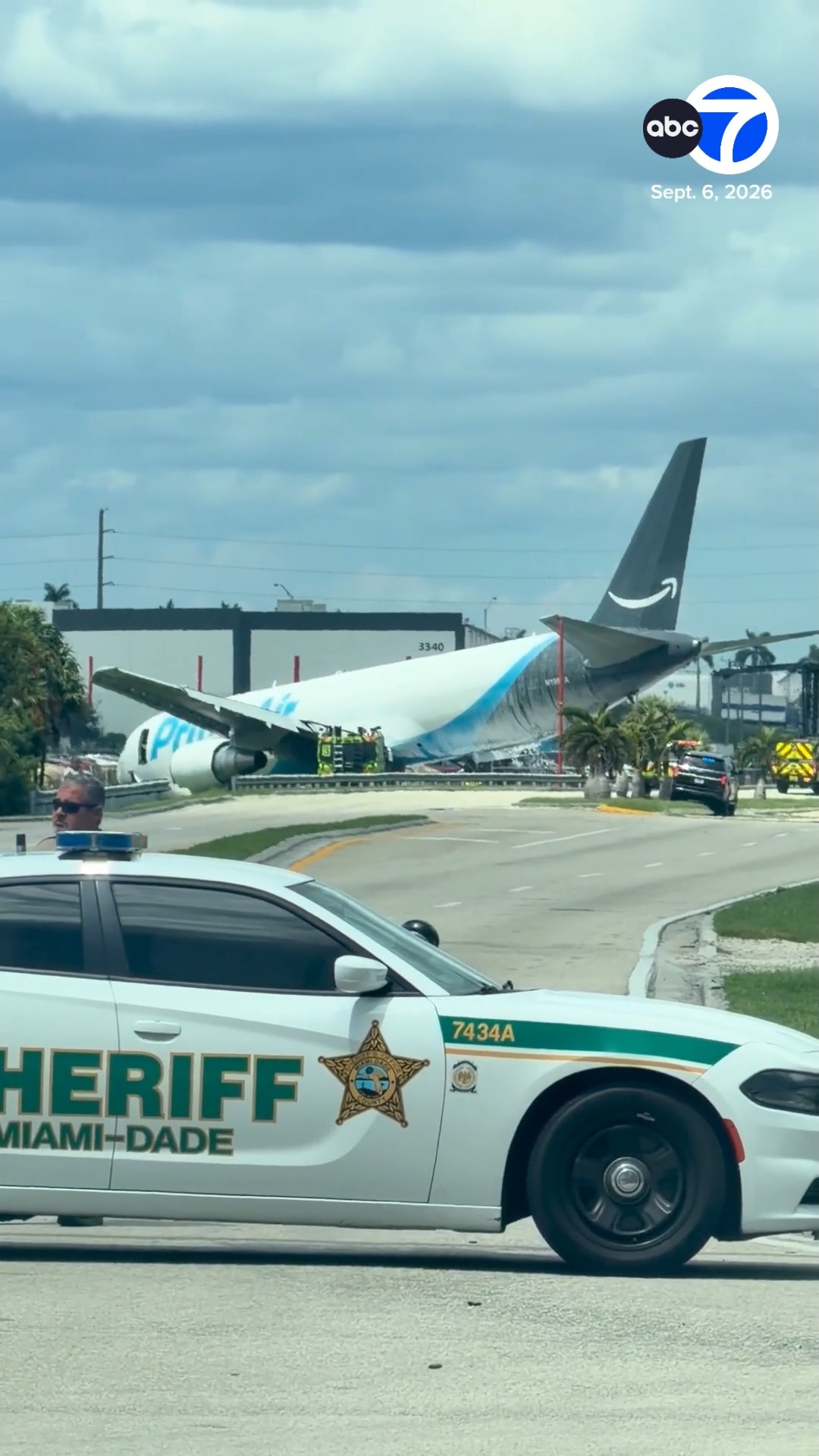 Amazon cargo plane overruns runway at Miami airport