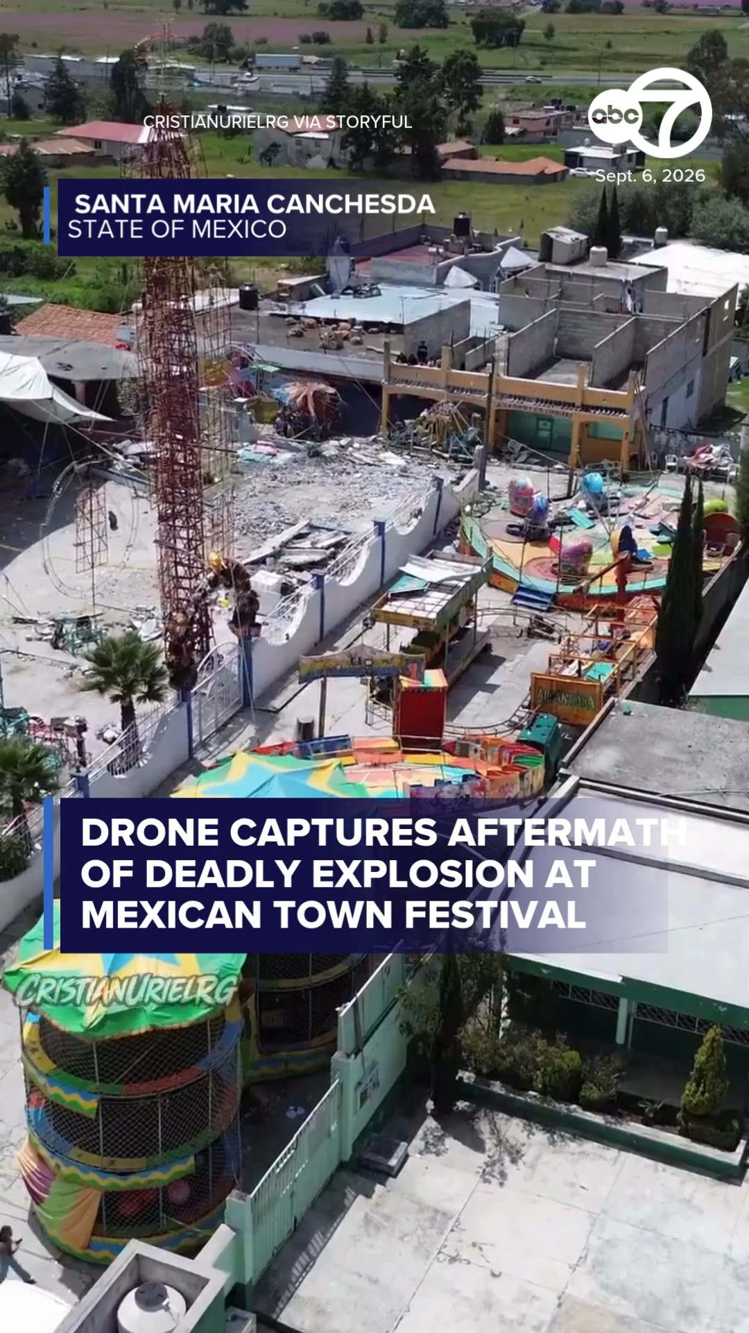 Drone Captures Aftermath of Deadly Explosion at Mexican Town Festival