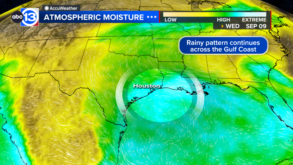 Chances for daily downpours continue for the rest of the week