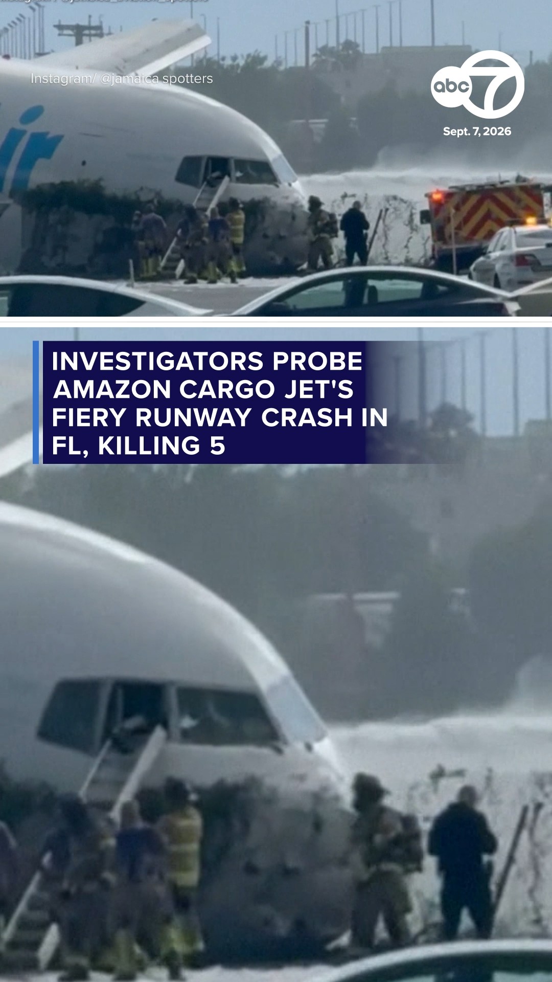 Investigators probe Amazon cargo jet's fiery runway crash in FL