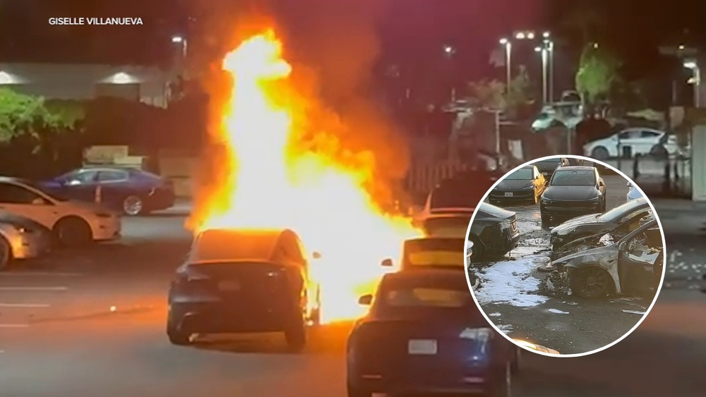 Arson suspected after fire wrecks cars at Marin Tesla dealership