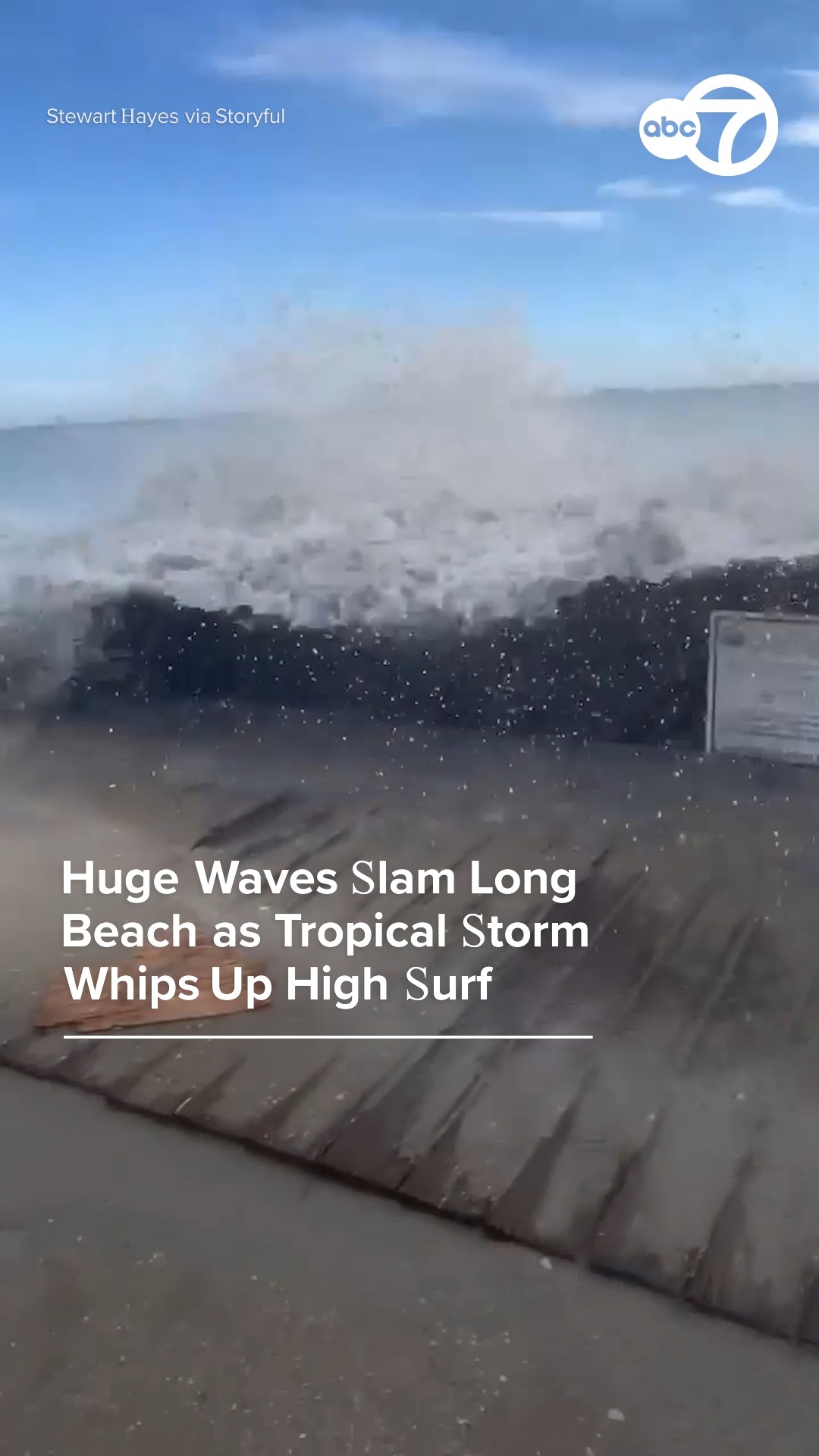 Huge waves slam Long Beach as tropical storm whips up high surf