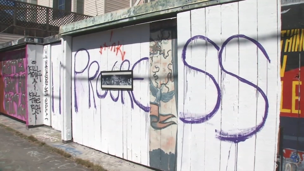 Why were San Francisco murals in famous Mission alley painted over?