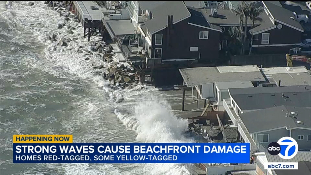 8 homes red-tagged in Dana Point after strong wave pound coastline