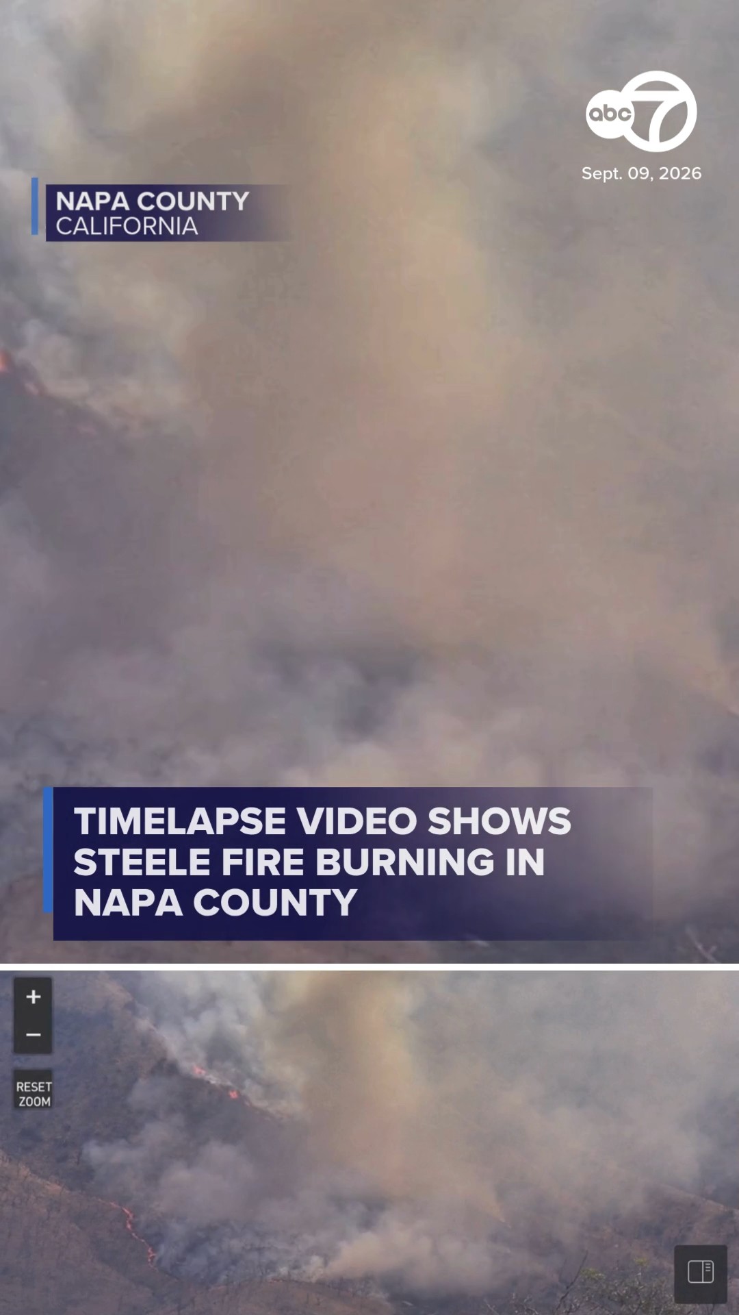 Timelapse video shows Steele Fire burning in Napa County