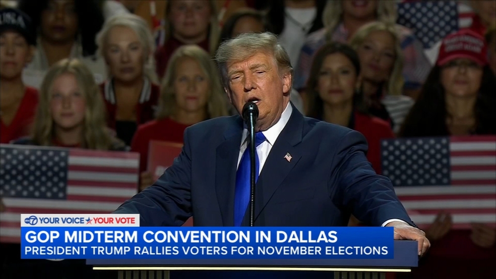 President Trump rallies voters at GOP midterm convention in Dallas