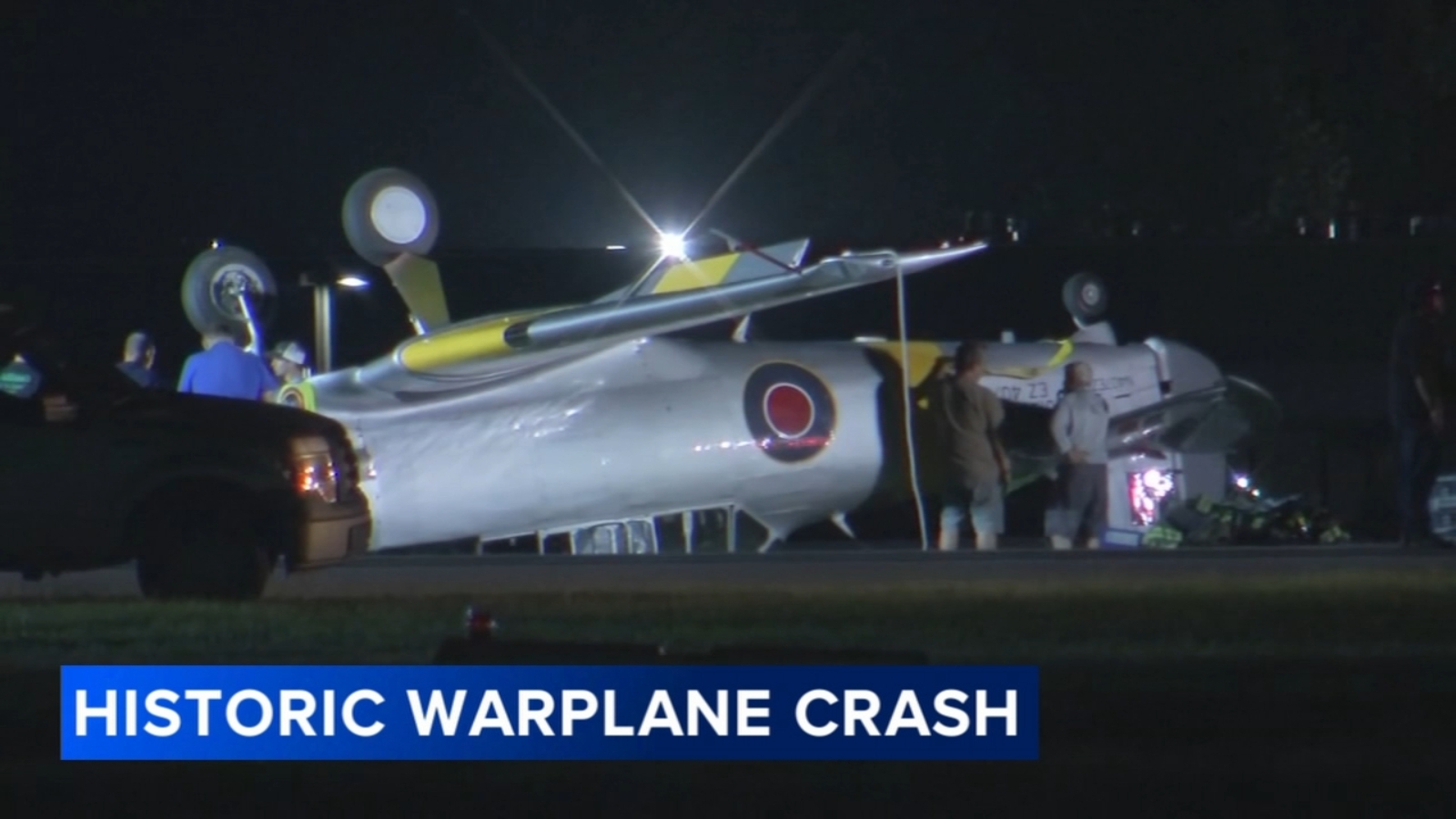 Historic WWII warplane crashes at Heritage Field Airport in Limerick Township, Pennsylvania