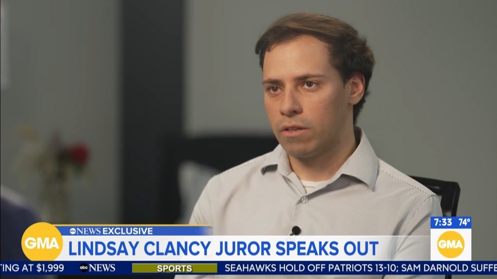 Clancy juror says holdout didn't show evidence explaining vote