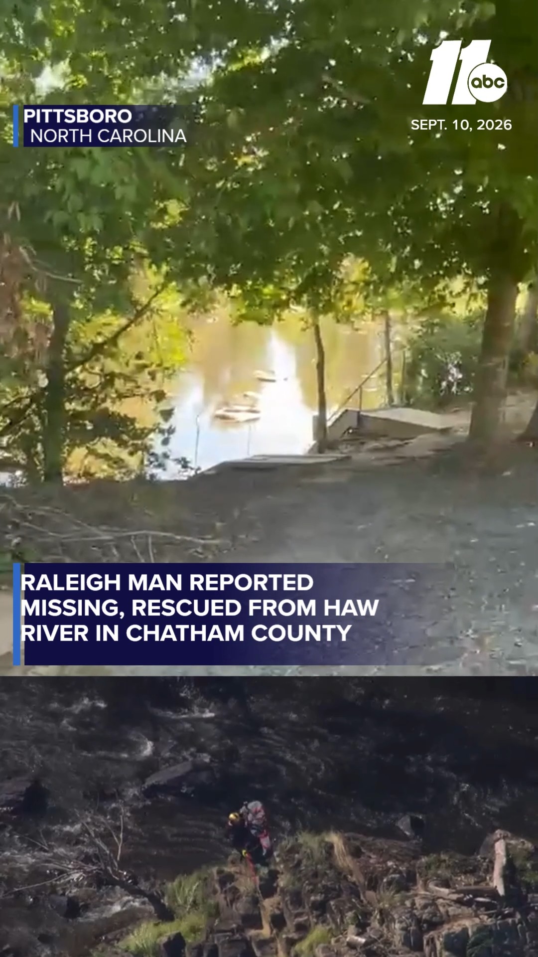 First responders use helicopter to rescue man from Haw River area