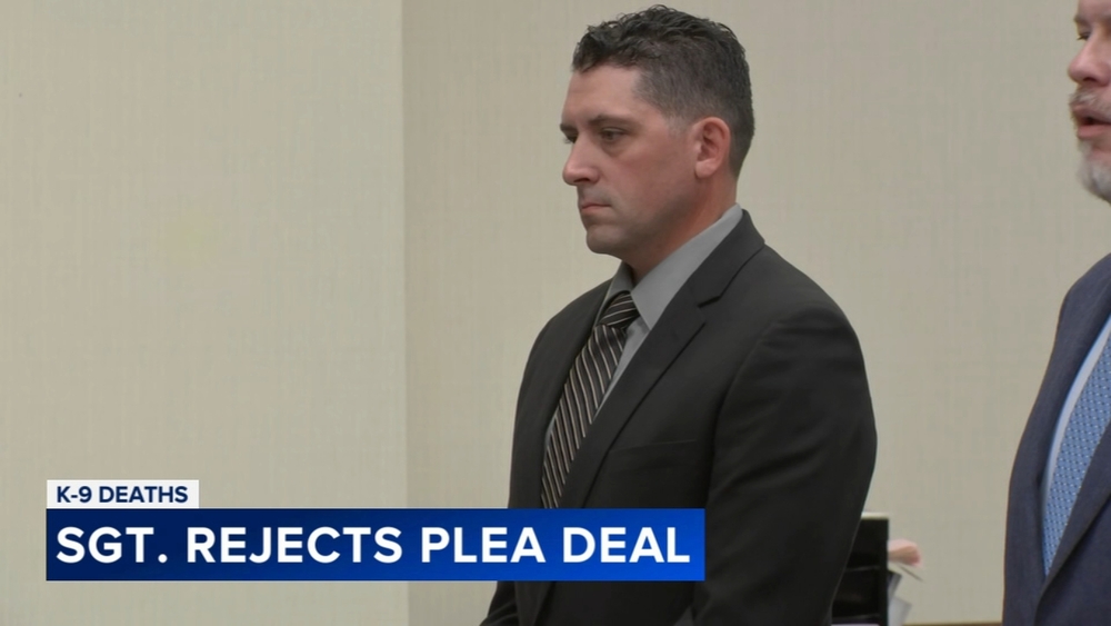 Sergeant charged in deaths of two K-9s in Salem County appears in court