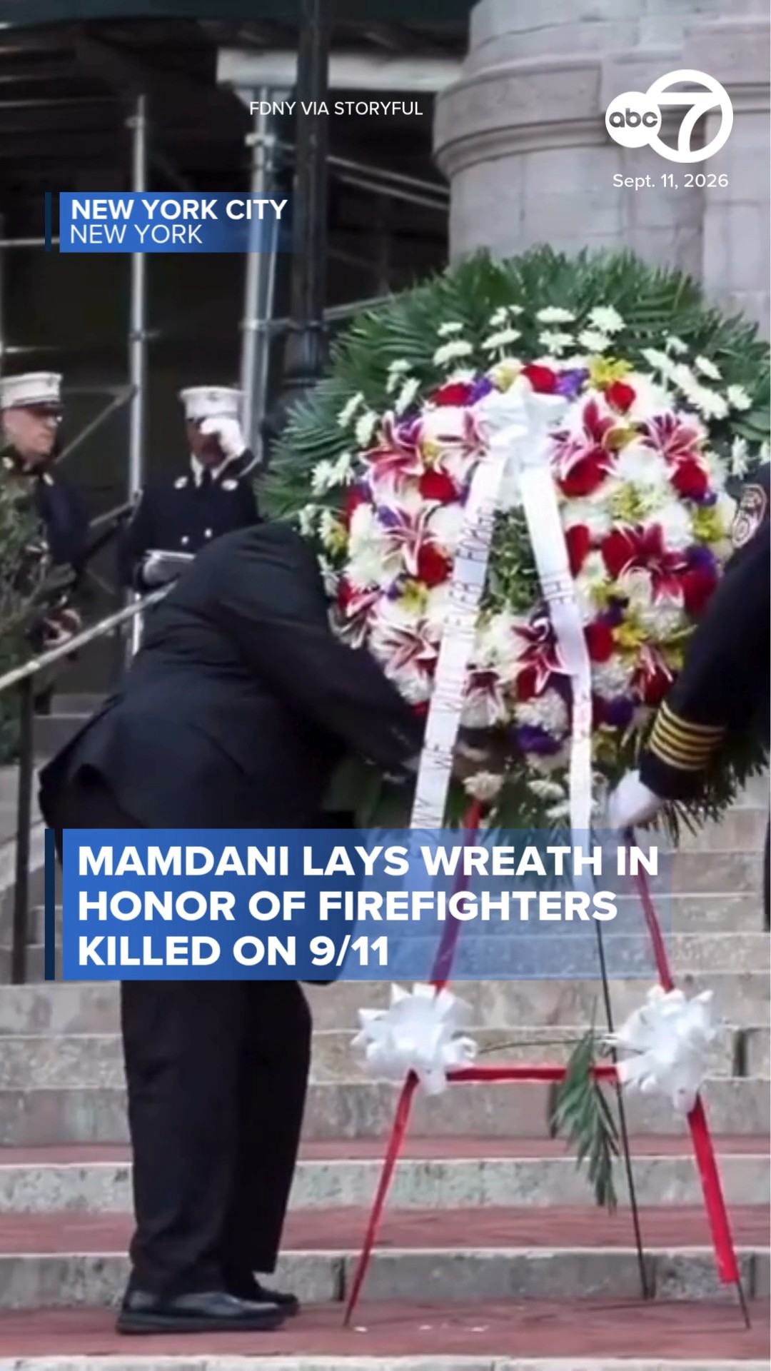 Mamdani lays wreath in honor of firefighters killed on 9/11