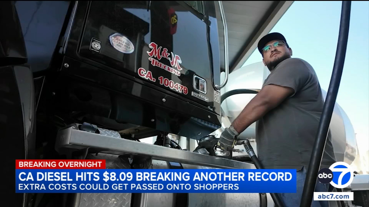California diesel price hits record high of $8.09