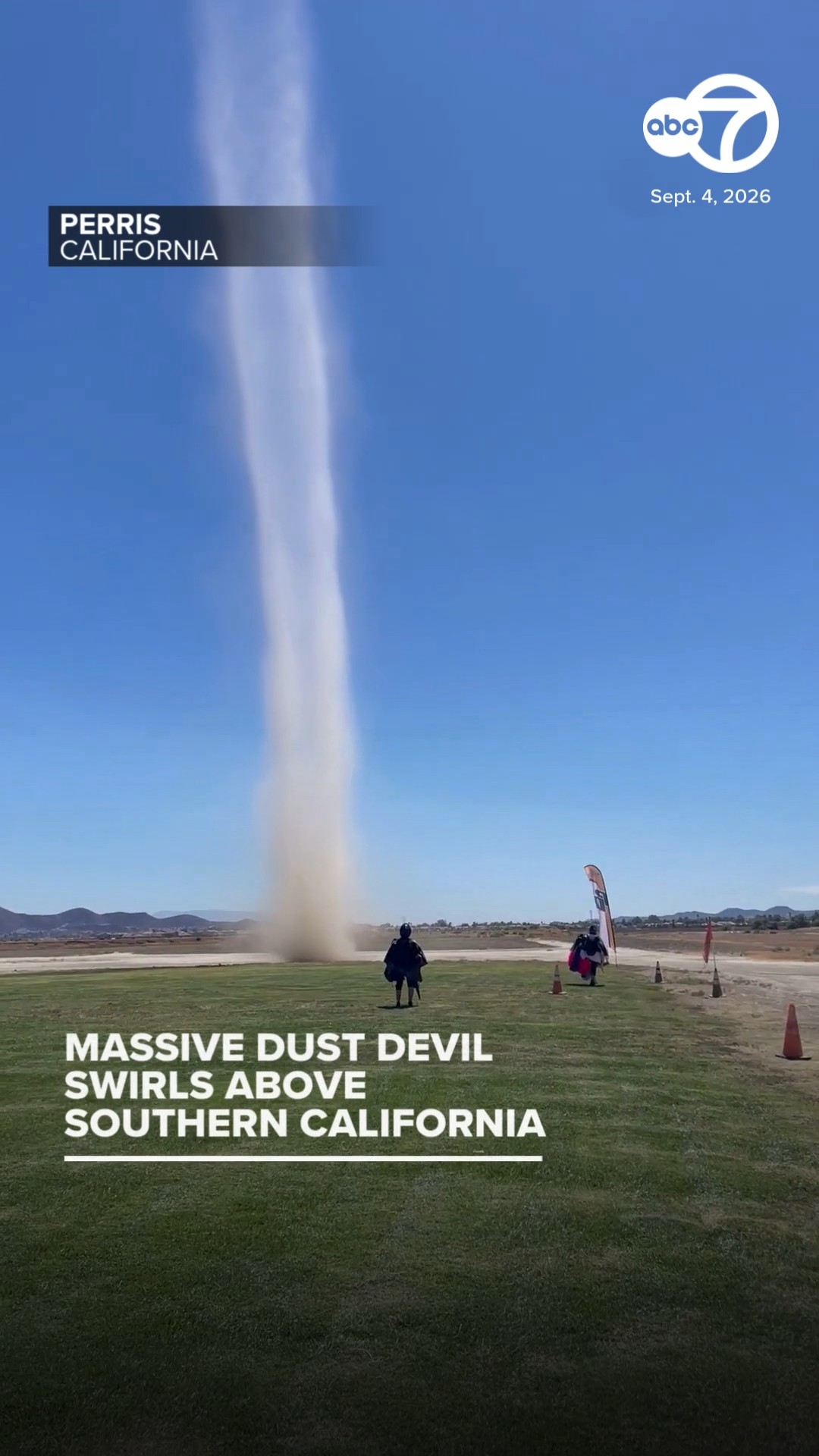 Massive dust devil swirls above Southern California