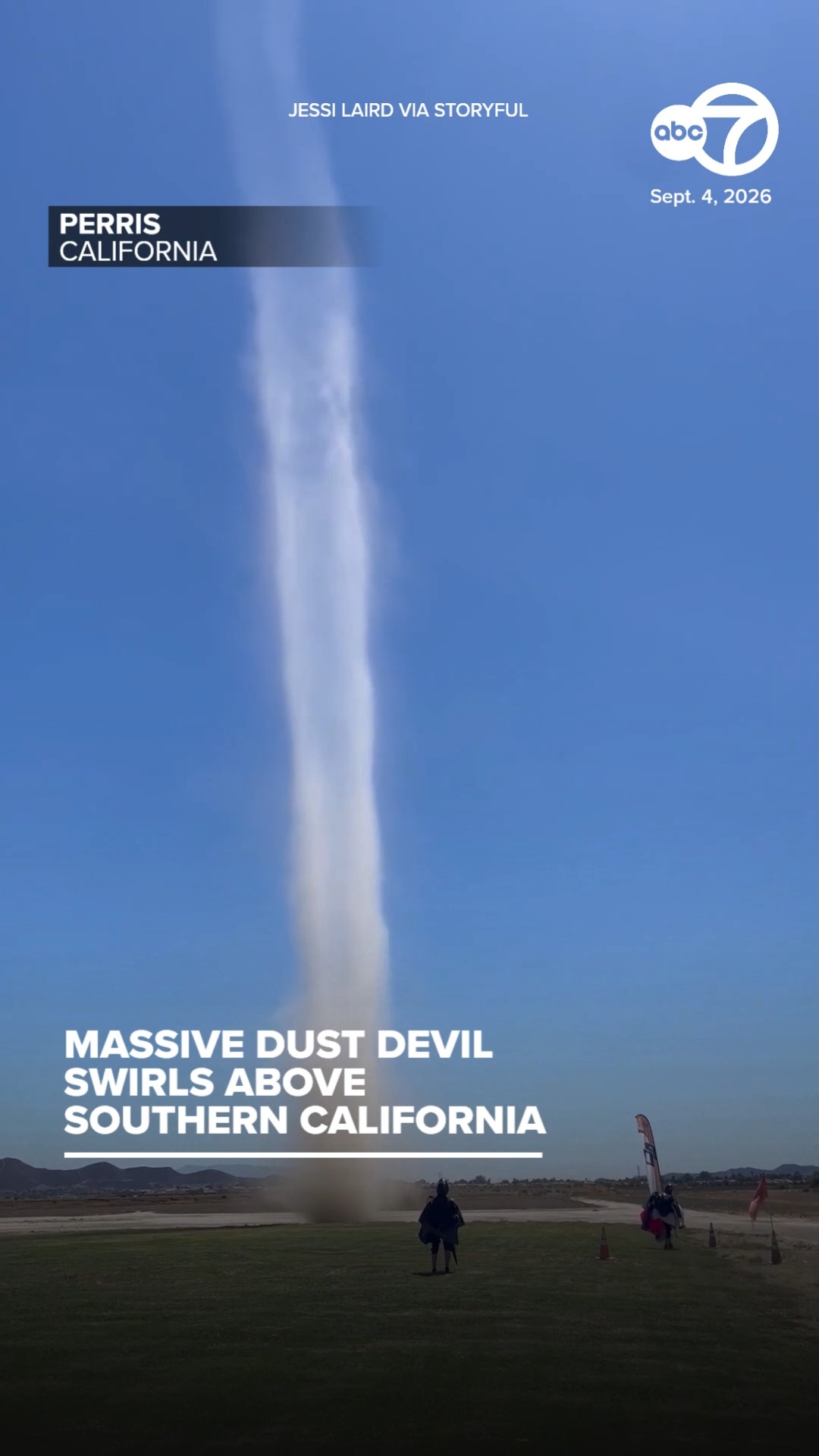 Massive dust devil swirls above Southern California