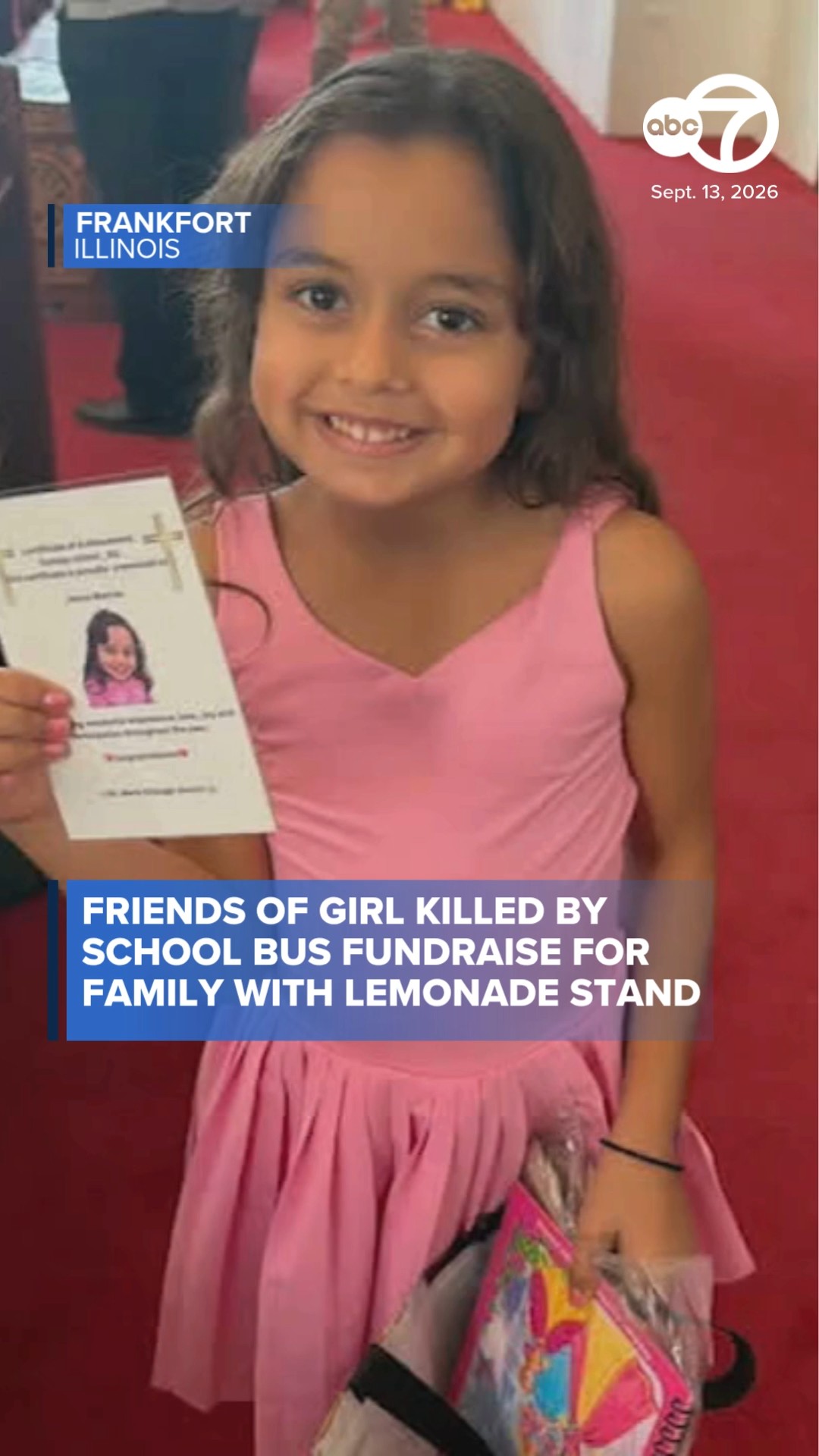 Friends of girl killed by school bus start lemonade stand for family