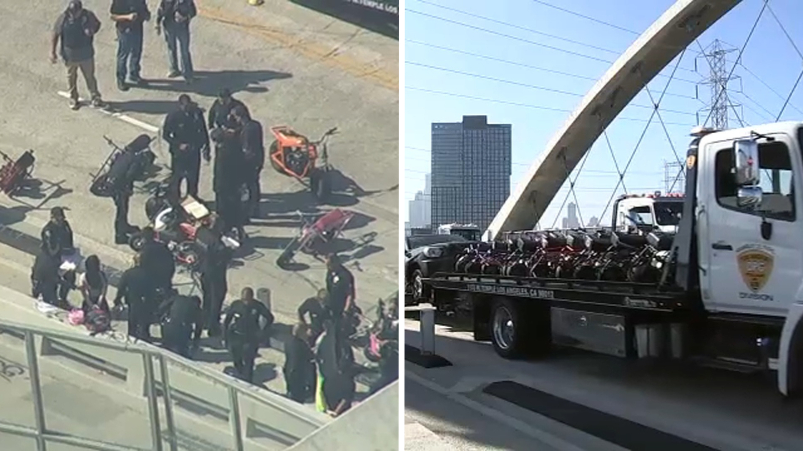 Los Angeles police issue citations, impound dozens of minibikes in massive 6th Street Bridge takeover bust Los Angeles police issue citations, impound dozens of minibikes in massive 6th Street Bridge takeover bust