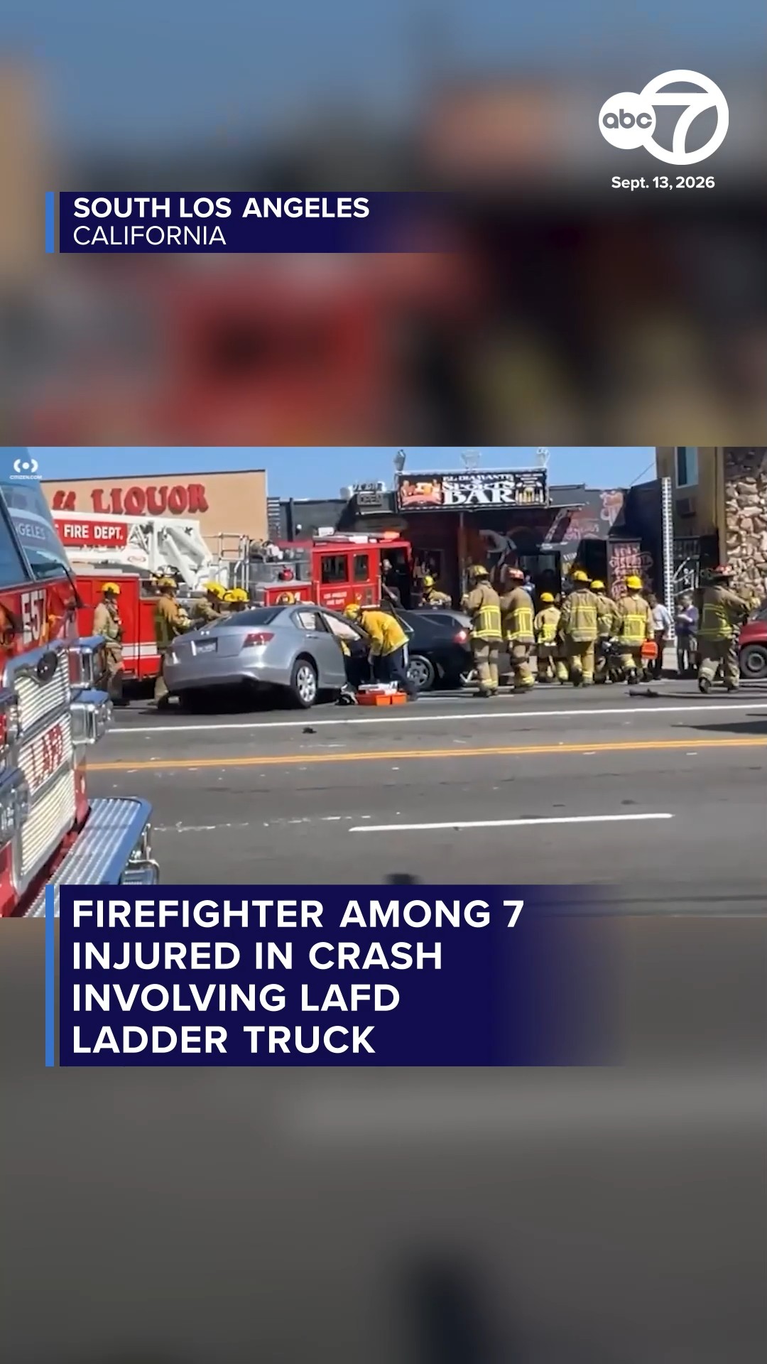 Firefighter among 7 injured in crash involving LAFD truck in South LA