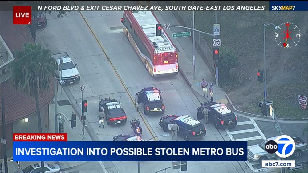 1 detained in investigation into possibly stolen Metro bus in East LA
