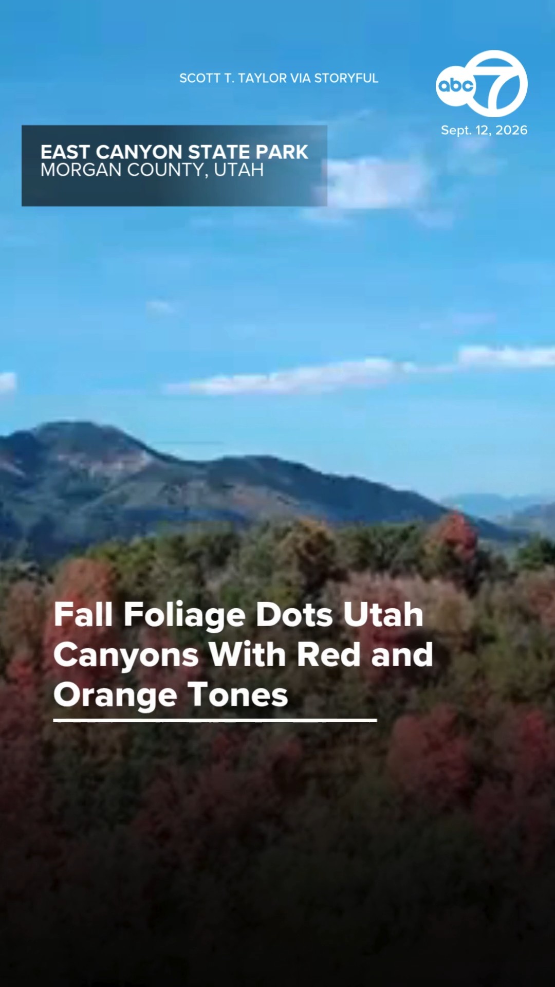 Fall Foliage Dots Utah Canyons With Red and Orange Tones