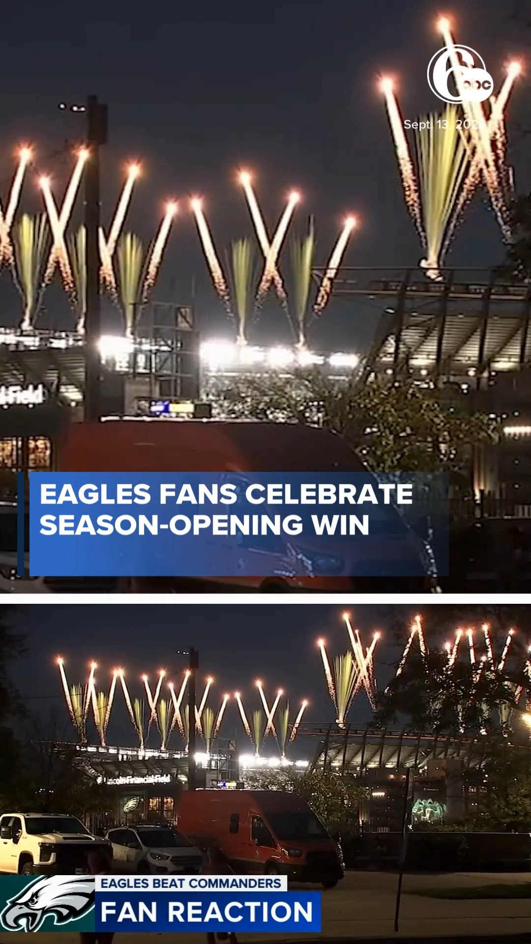 Eagles fans celebrate season‑opening win over Commanders