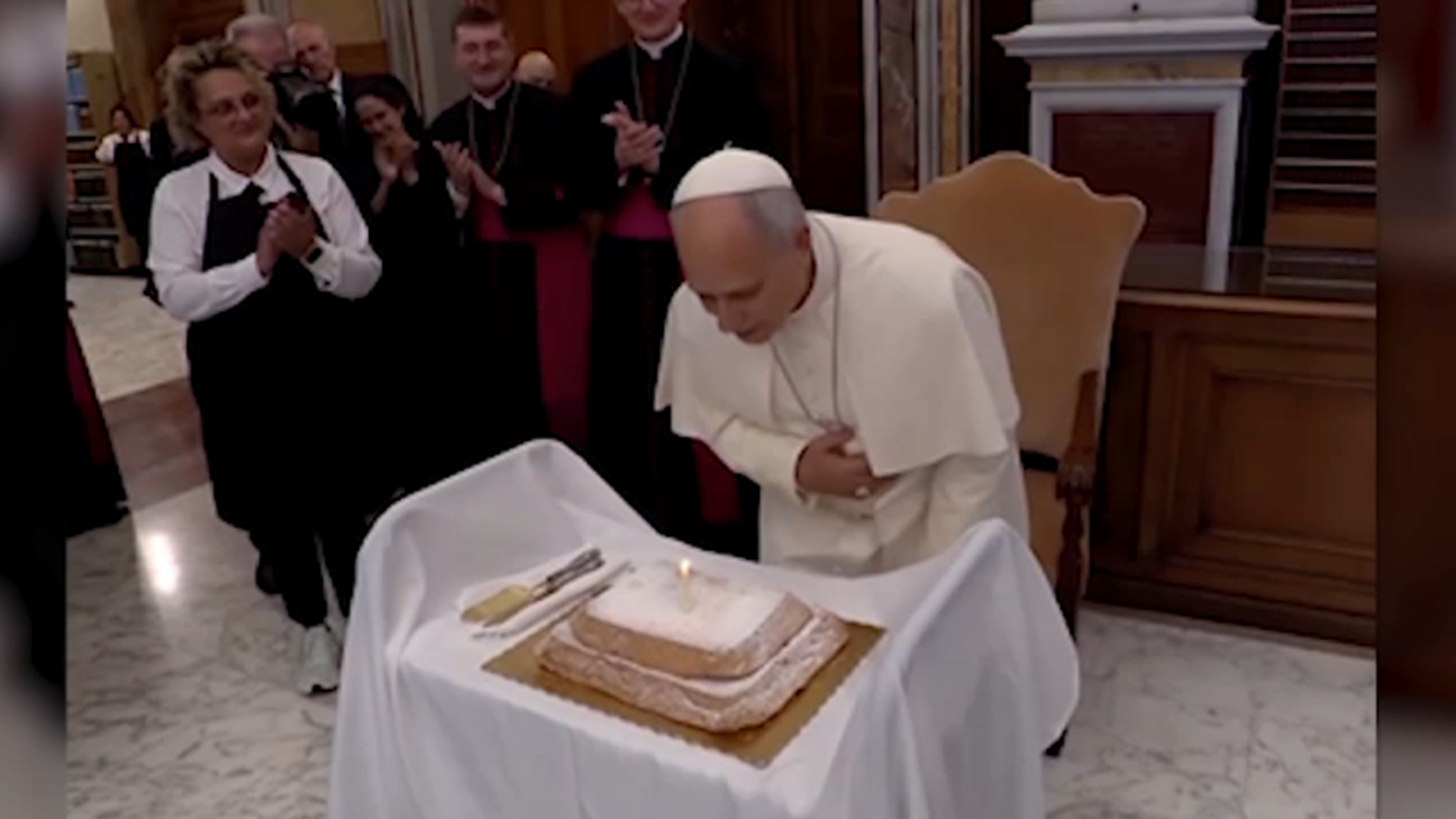 Pope Leo XIV celebrated his 71st birthday visiting the Vatican Apostolic Library on Monday.