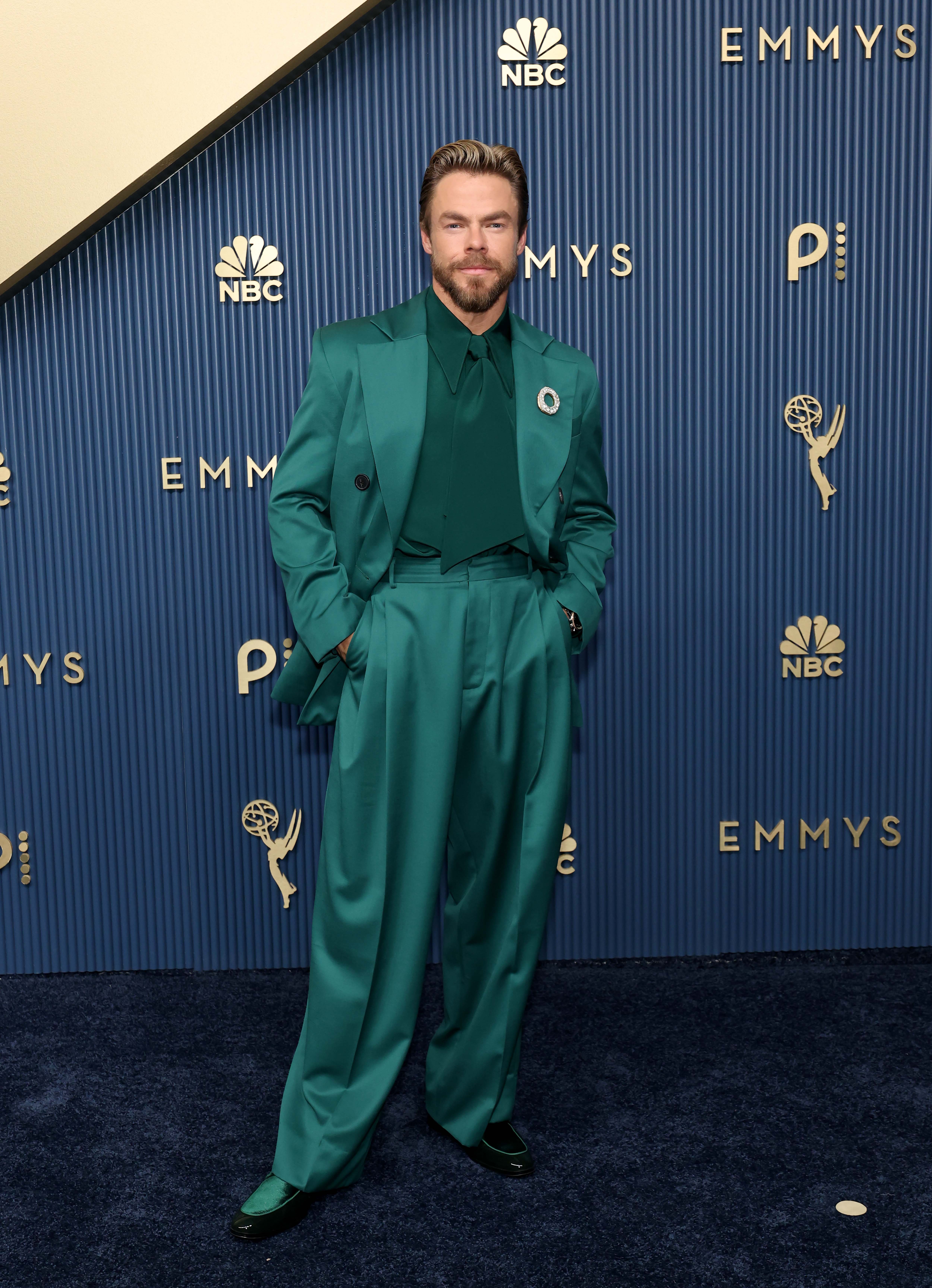 Derek Hough walks the red carpet at the Television Academy's 78th Emmy Awards telecast on Monday, Sept. 14, 2026 in Los Angeles.
