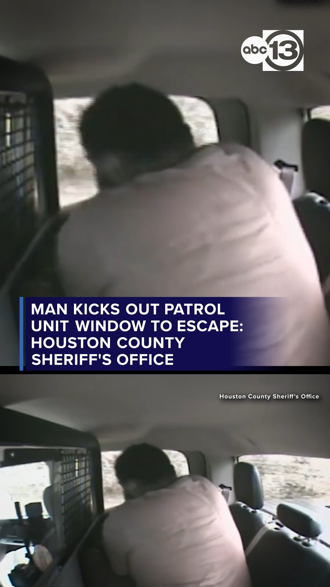 Man kicks out patrol unit window: Houston County Sheriff's Office