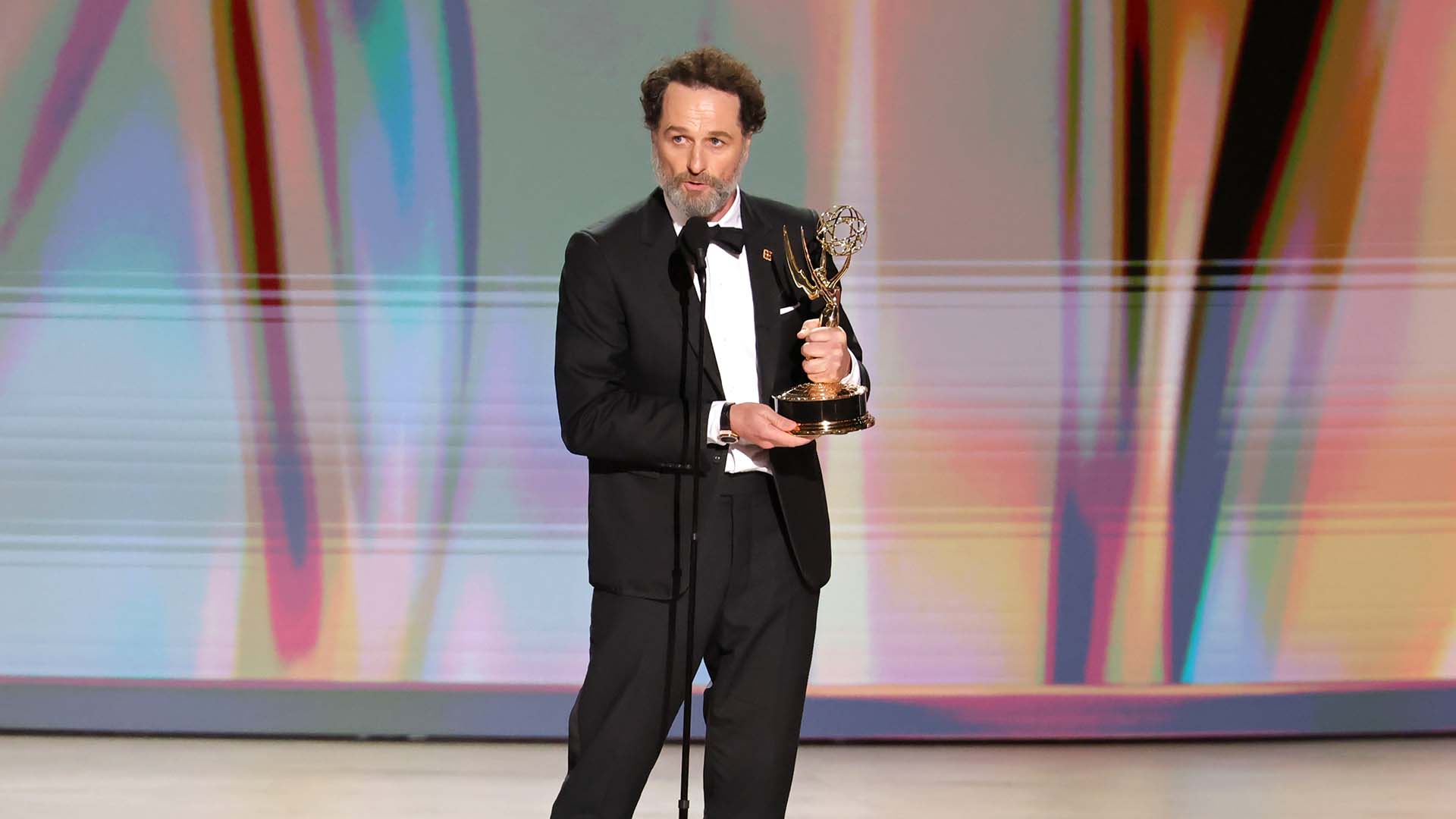 Matthew Rhys accepts the Outstanding Lead Actor in a Limited or Anthology Series or Movie Award during the 78th Primetime Emmy Awards on Sept. 14, 2026 in Los Angeles.