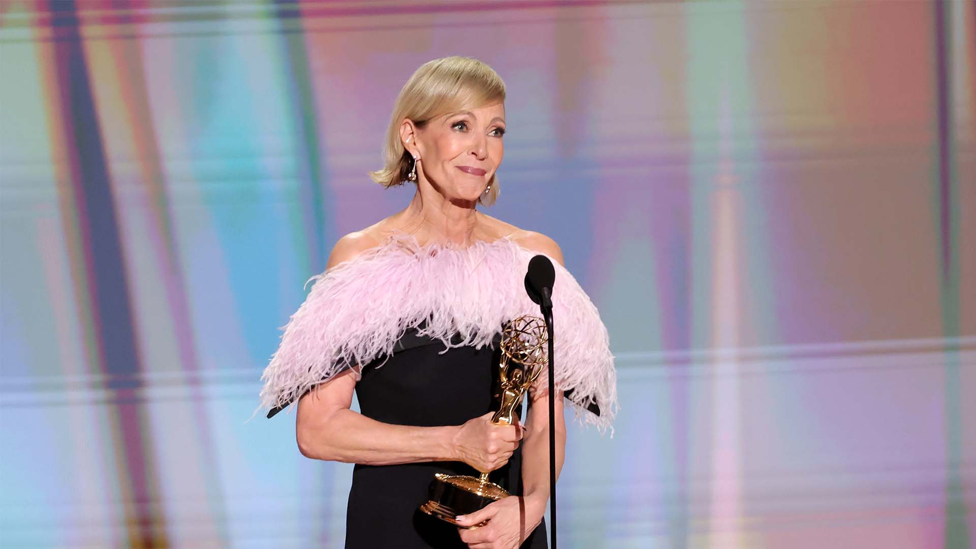 Allison Janney accepts the Outstanding Supporting Actress in a Drama Series Award for "The Diplomat" during the 78th Primetime Emmy Awards on September 14, 2026 in Los Angeles.
