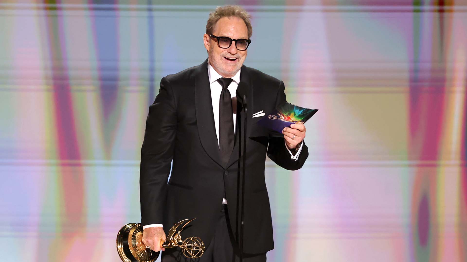 Stephen Root accepts the Outstanding Supporting Actor in a Comedy Series for "Widow's Bay" onstage during the 78th Primetime Emmy Awards on Sept. 14, 2026 in Los Angeles.