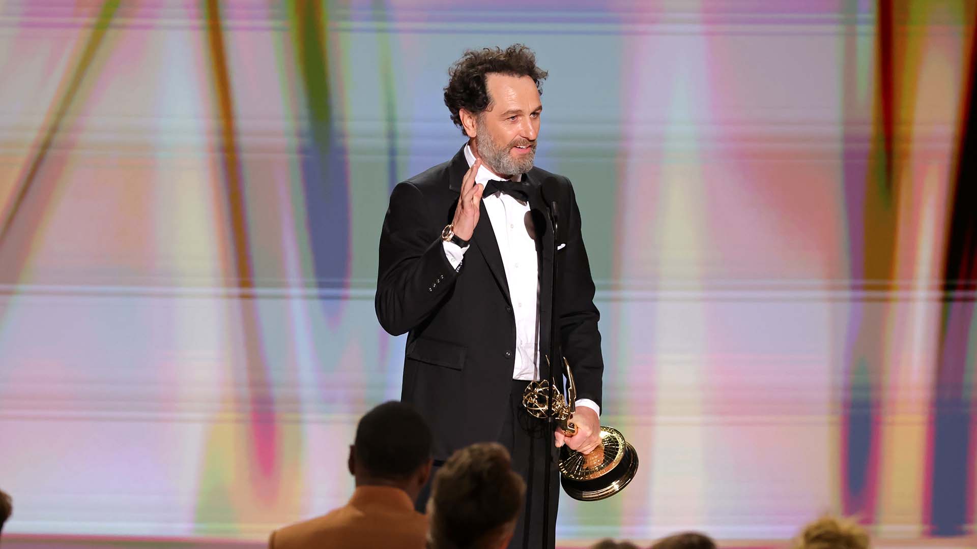 Matthew Rhys accepts the Outstanding Lead Actor in a Comedy Series Award for "Widow's Bay" onstage during the 78th Primetime Emmy Awards on Sept. 14, 2026 in Los Angeles.