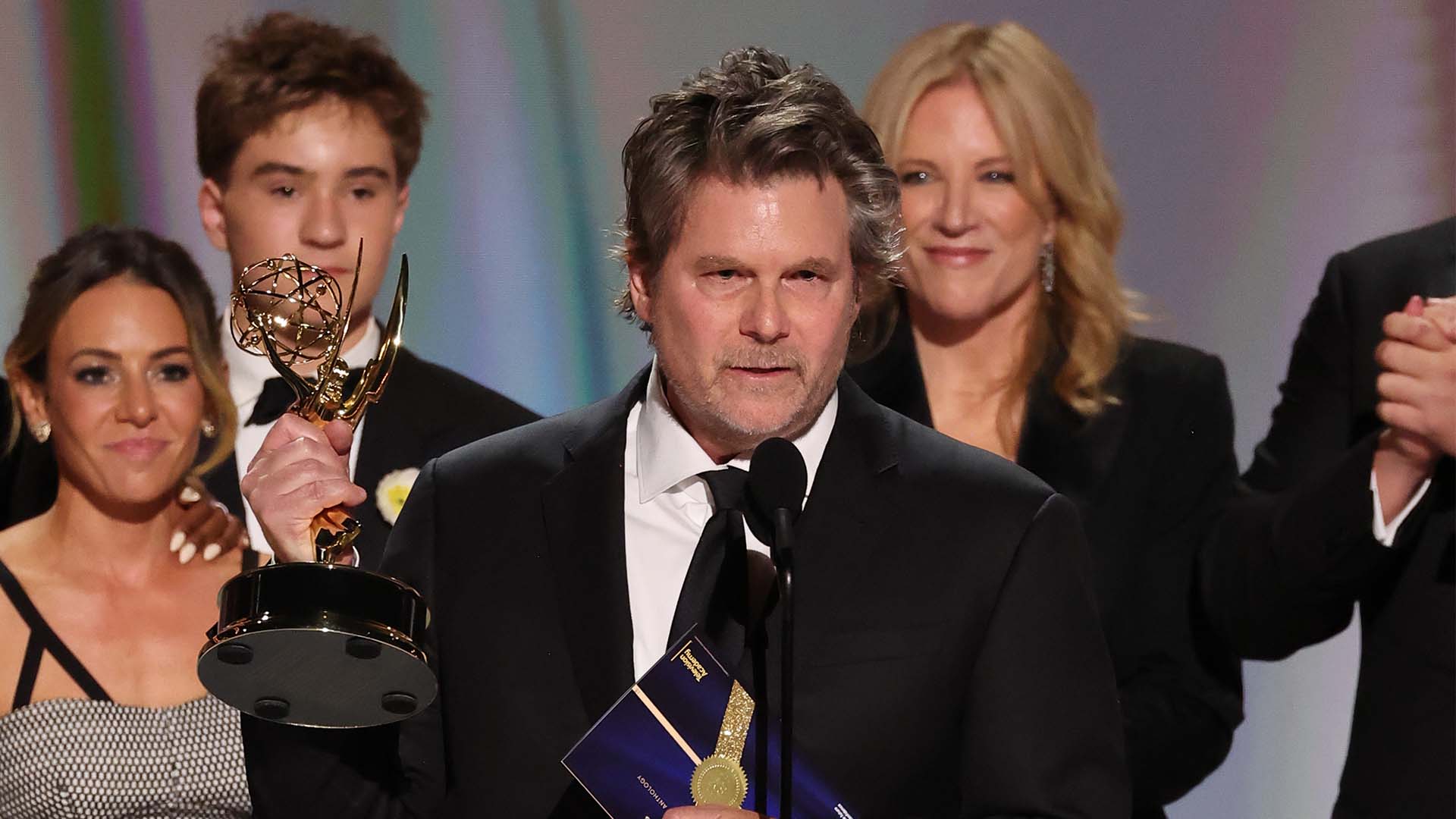 Steven Conrad accepts the Outstanding Limited or Anthology Series Award for "DTF St. Louis" on stage during the 78th Primetime Emmy Awards on Sept. 14, 2026.