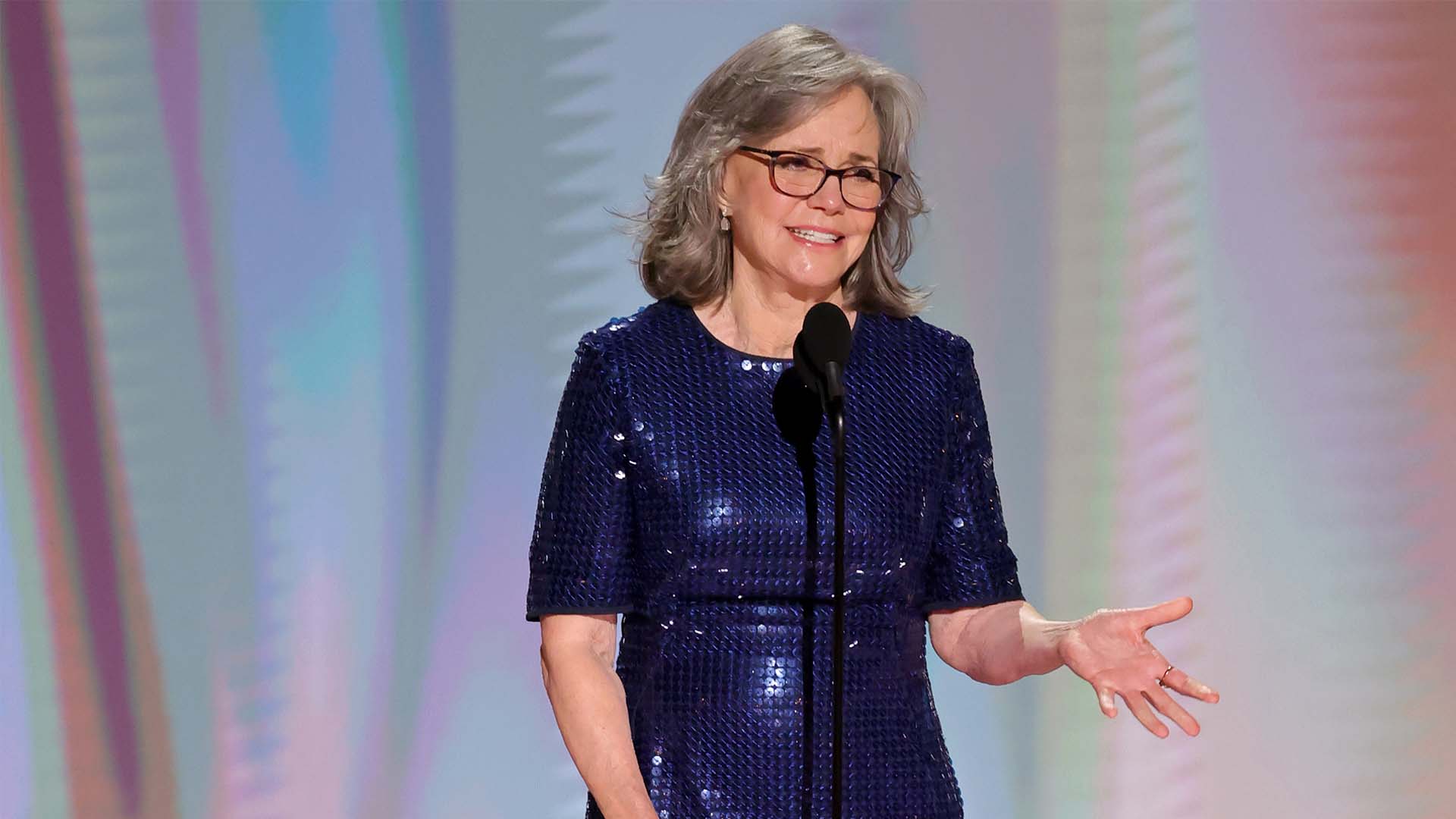Sally Field speaks onstage during the 78th Primetime Emmy Awards on September 14, 2026 in Los Angeles.