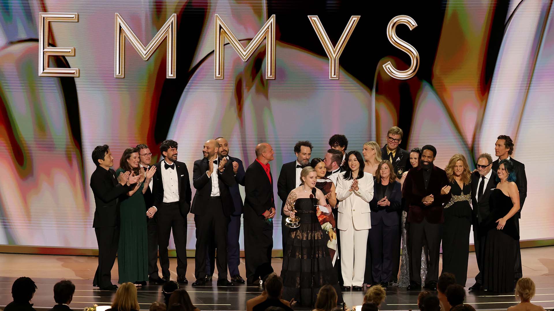 Katie Dippold accepts the Outstanding Comedy Series Award for "Widow's Bay" onstage during the 78th Primetime Emmy Awards on September 14, 2026 in Los Angeles.