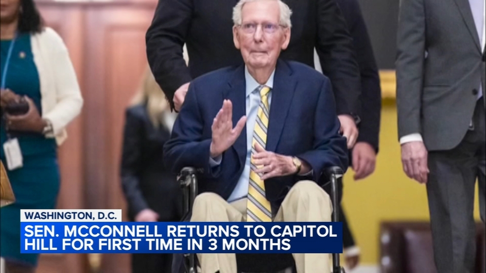 Sen. Mitch McConnell returns to Senate floor after hospitalization