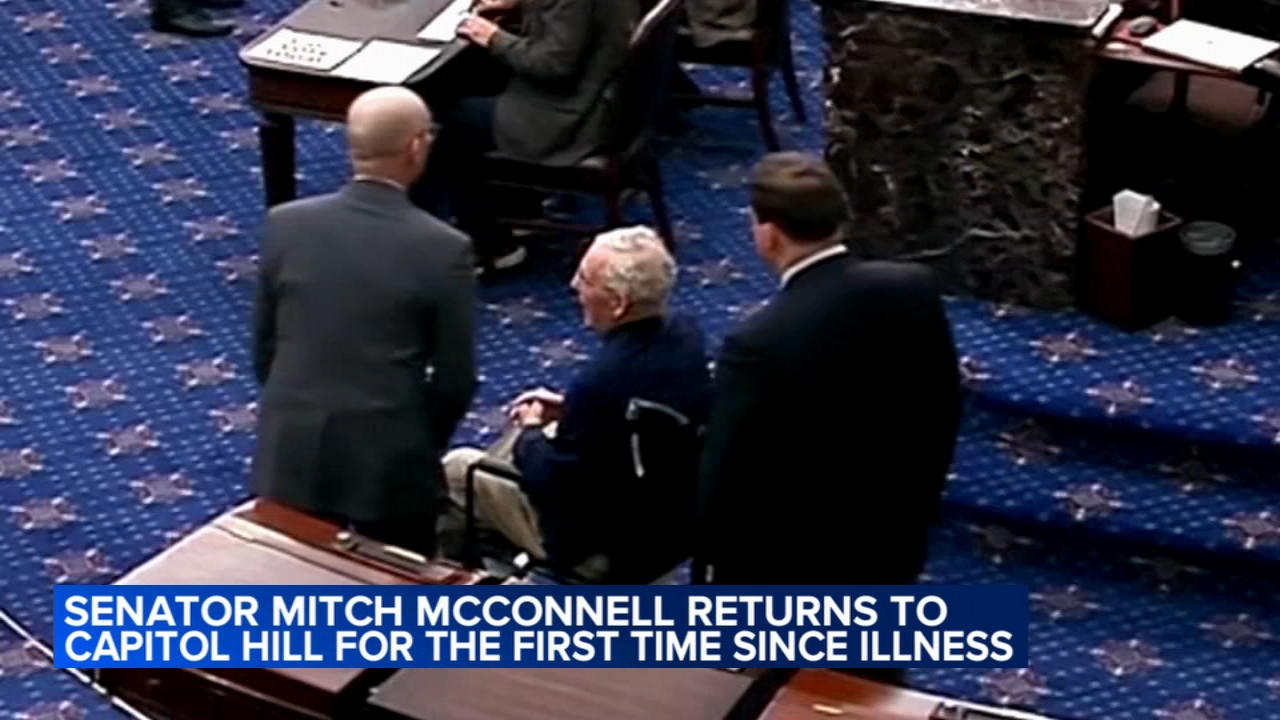 Sen. Mitch McConnell returns to Senate floor after hospitalization