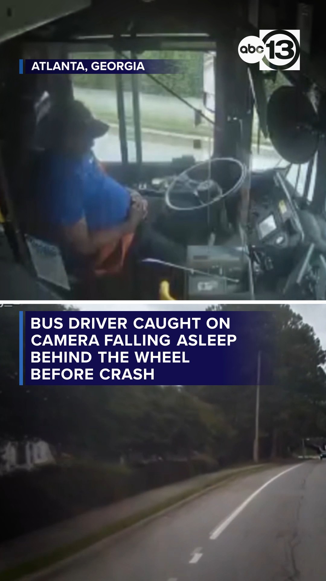 Bus driver caught on camera falling asleep behind the wheel