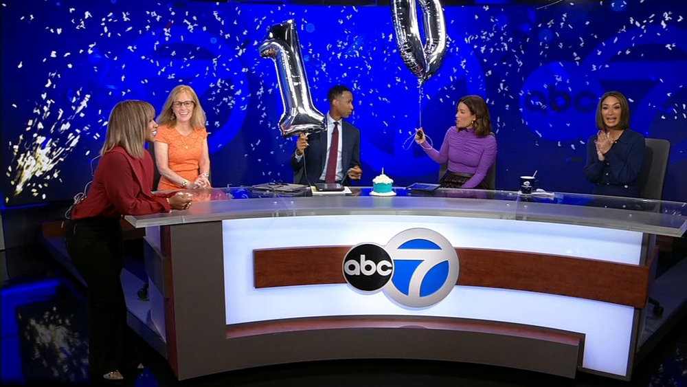 Tanja and Terrell celebrate 10 years together at anchor desk
