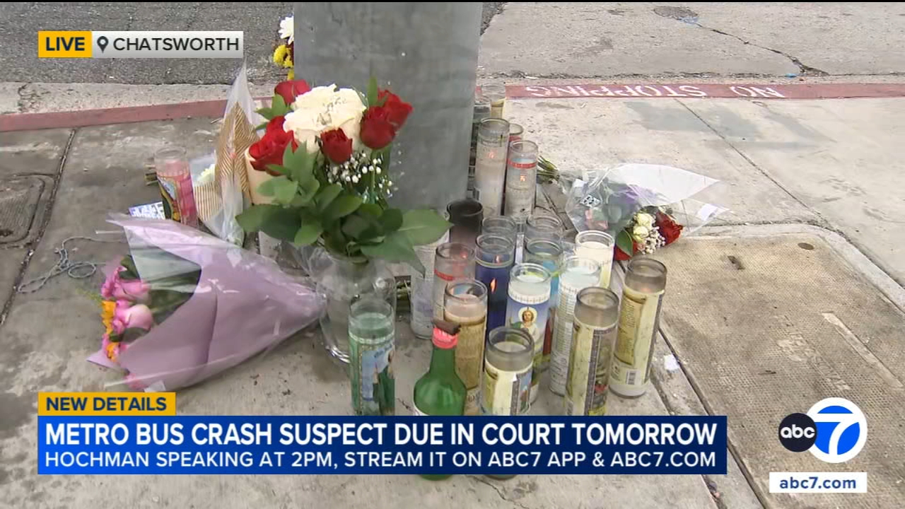 LA DA to give update on suspect accused of ramming SUV into Metro bus in Chatsworth, killing 2